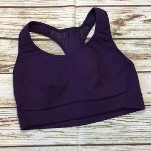 Athleta Purple Mesh Inserts Racer Back Sports Bra